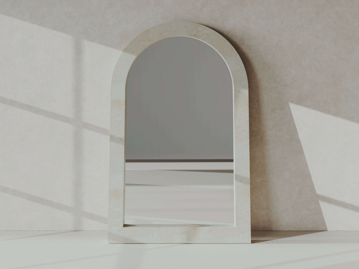 Limestone Oversize Limestone Long Floor Mirror – Modern Full-Length Rectangle Mirror with Natural Stone Frame Mirror - Urban Ashram