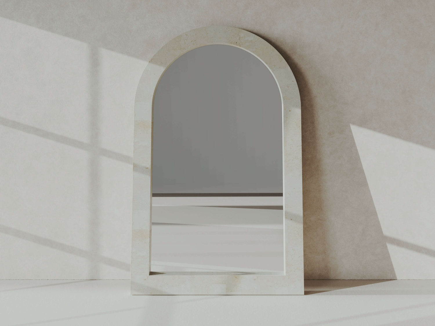 Limestone Oversize Limestone Long Floor Mirror – Modern Full-Length Rectangle Mirror with Natural Stone Frame Mirror - Urban Ashram