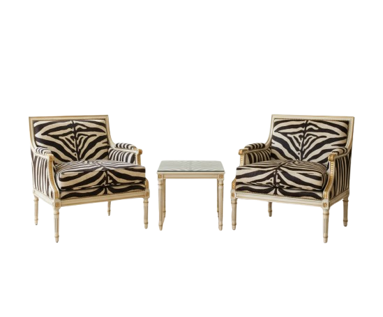 Louis XVI Giltwood Savana Traditional Lounge Chair - Urban Ashram