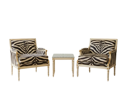 Louis XVI Giltwood Savana Traditional Lounge Chair