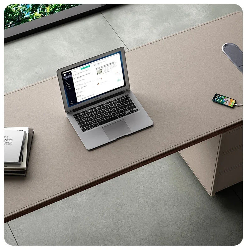 Arden Saddle Leather Executive Desk – detail close-up