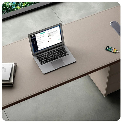 Arden Saddle Leather Executive Desk – detail close-up