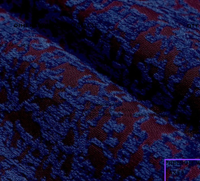 Indigo Ember Chenille Upholstered Baba Chair Urban Ashram