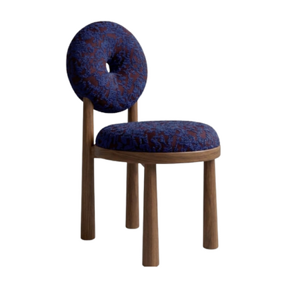 Indigo Ember Chenille Upholstered Baba Chair Urban Ashram