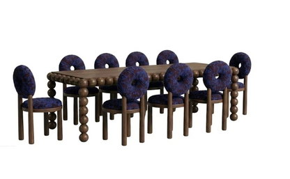 Indigo Ember Chenille Upholstered Baba Chair Urban Ashram