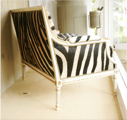 Louis XVI Giltwood Settee with Zebra Upholstery