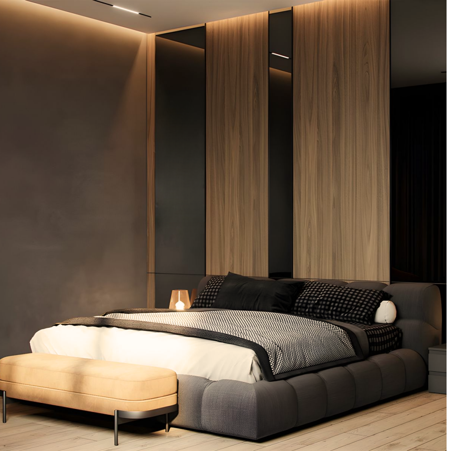 Modern Tufty Zen Bed - Upholstered Linen - Urban Ashram