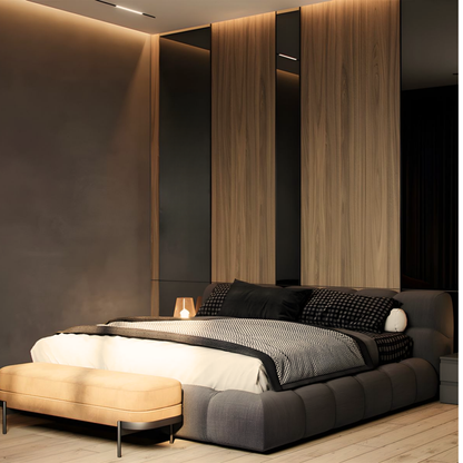 Modern Tufty Zen Bed - Upholstered Linen - Urban Ashram