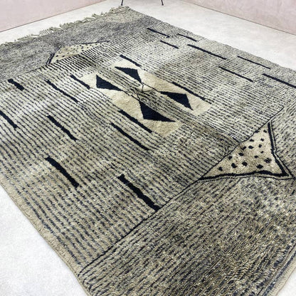 Handmade Beni Ourain Wool Rug | Authentic Moroccan Area Carpet - Urban Ashram