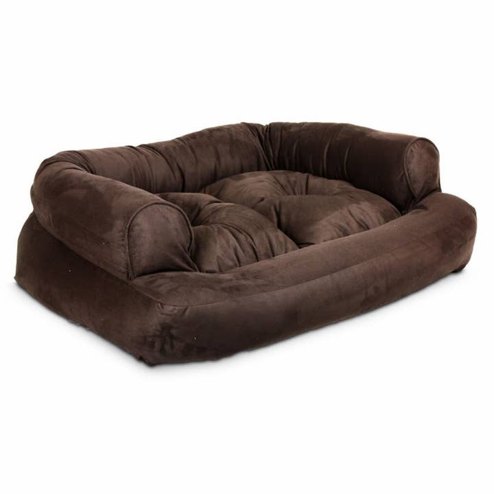 Wholesale Luxury Overstuffed Dog Sofa Bed - Premium Microsuede with Removable Bolsters