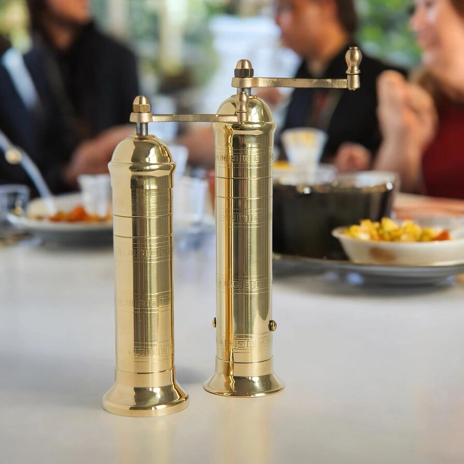 Athena Brass Pepper Mill  9" Handcrafted Grinder - Urban Ashram