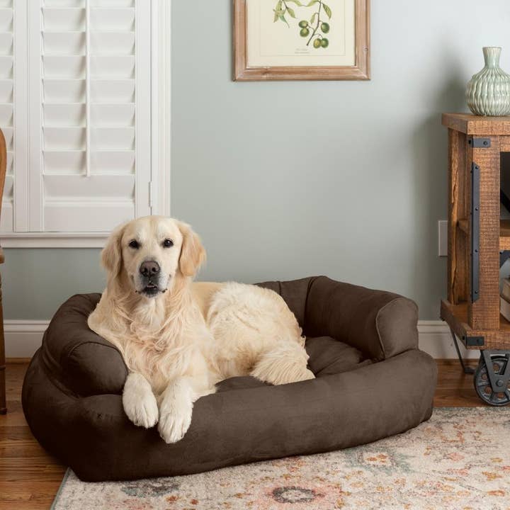 Wholesale Luxury Overstuffed Dog Sofa Bed - Premium Microsuede with Removable Bolsters
