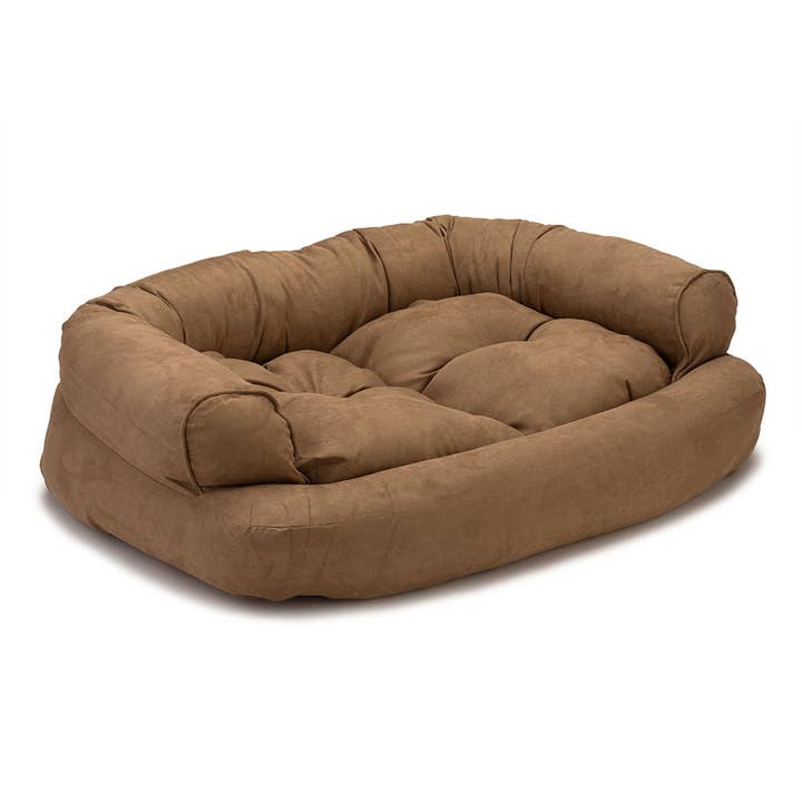 Wholesale Luxury Overstuffed Dog Sofa Bed - Premium Microsuede with Removable Bolsters