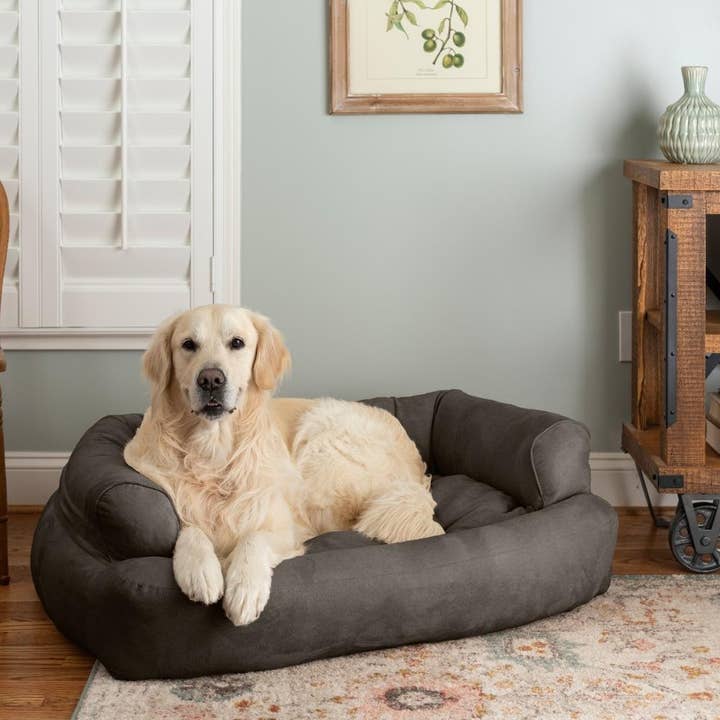 Wholesale Luxury Overstuffed Dog Sofa Bed - Premium Microsuede with Removable Bolsters