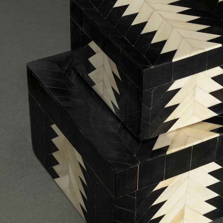 Set of 2 Wholesale Decorative Venota Boxes - Bone and Horn - Urban Ashram