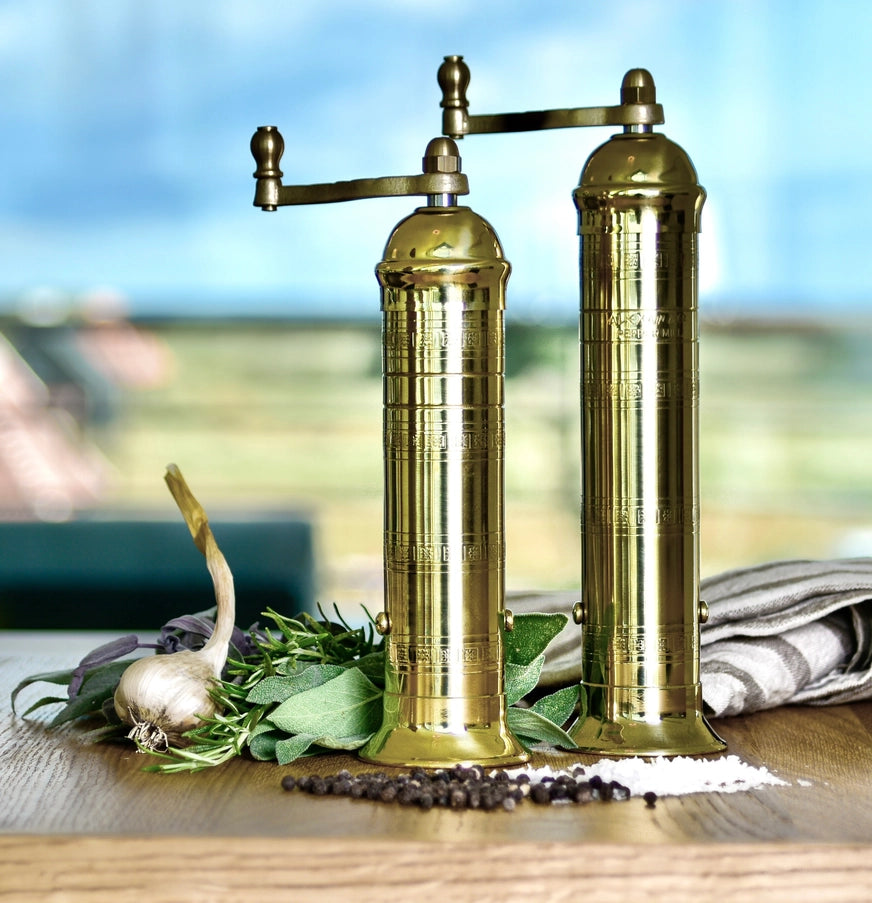 Athena Brass Pepper Mill  9" Handcrafted Grinder - Urban Ashram