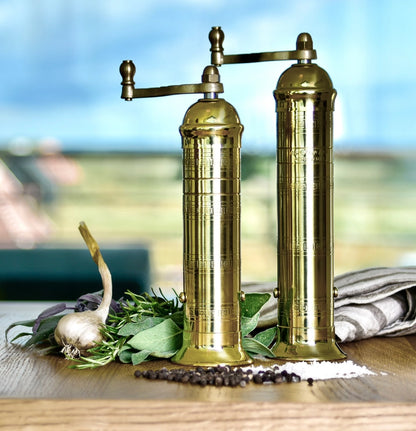 Athena Brass Pepper Mill  9" Handcrafted Grinder - Urban Ashram