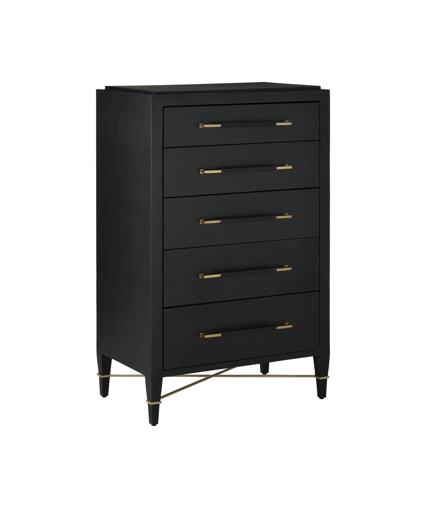 Verona Black Five-Drawer Chest - Classic Bedroom Storage - Urban Ashram