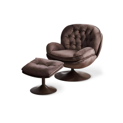 Edwin Velvet Swivel Lounge Chair and Ottoman - Urban Ashram