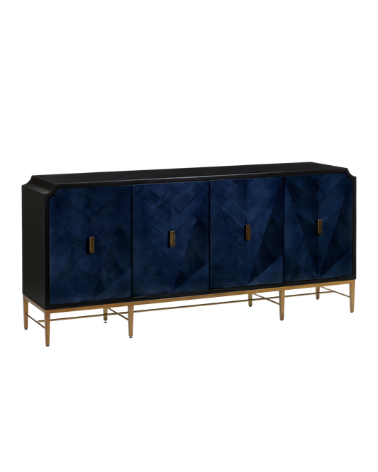 Kallista Blue Credenza - Elegant Storage & Display Cabinet - Urban Ashram