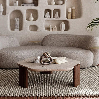Delphi Travertine Low Nordic Coffee Table - Urban Ashram