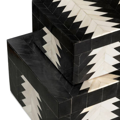 Set of 2 Wholesale Decorative Venota Boxes - Bone and Horn - Urban Ashram