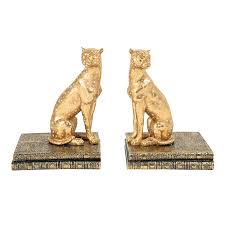 Leona Gold Leopard Bookend Set  Sculptural Pair - Urban Ashram