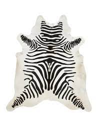 Silver Splash Zebra Cowhide Hand-Finished Metallic Hide Rug