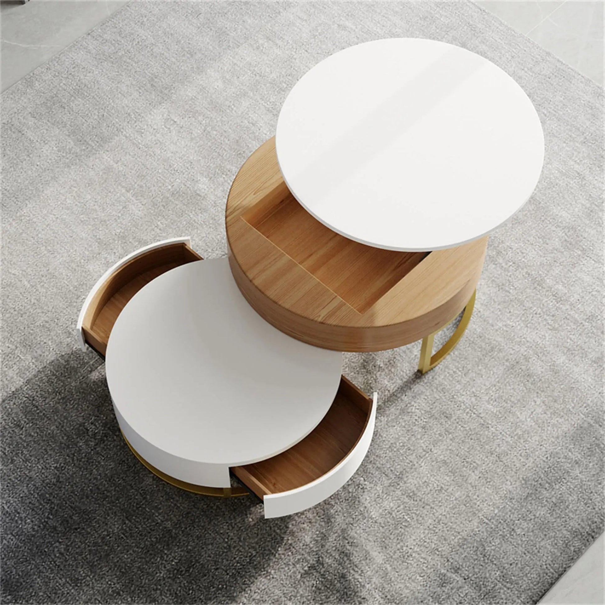 Margot Coffee Table with Rotatable Drawers - Urban Ashram