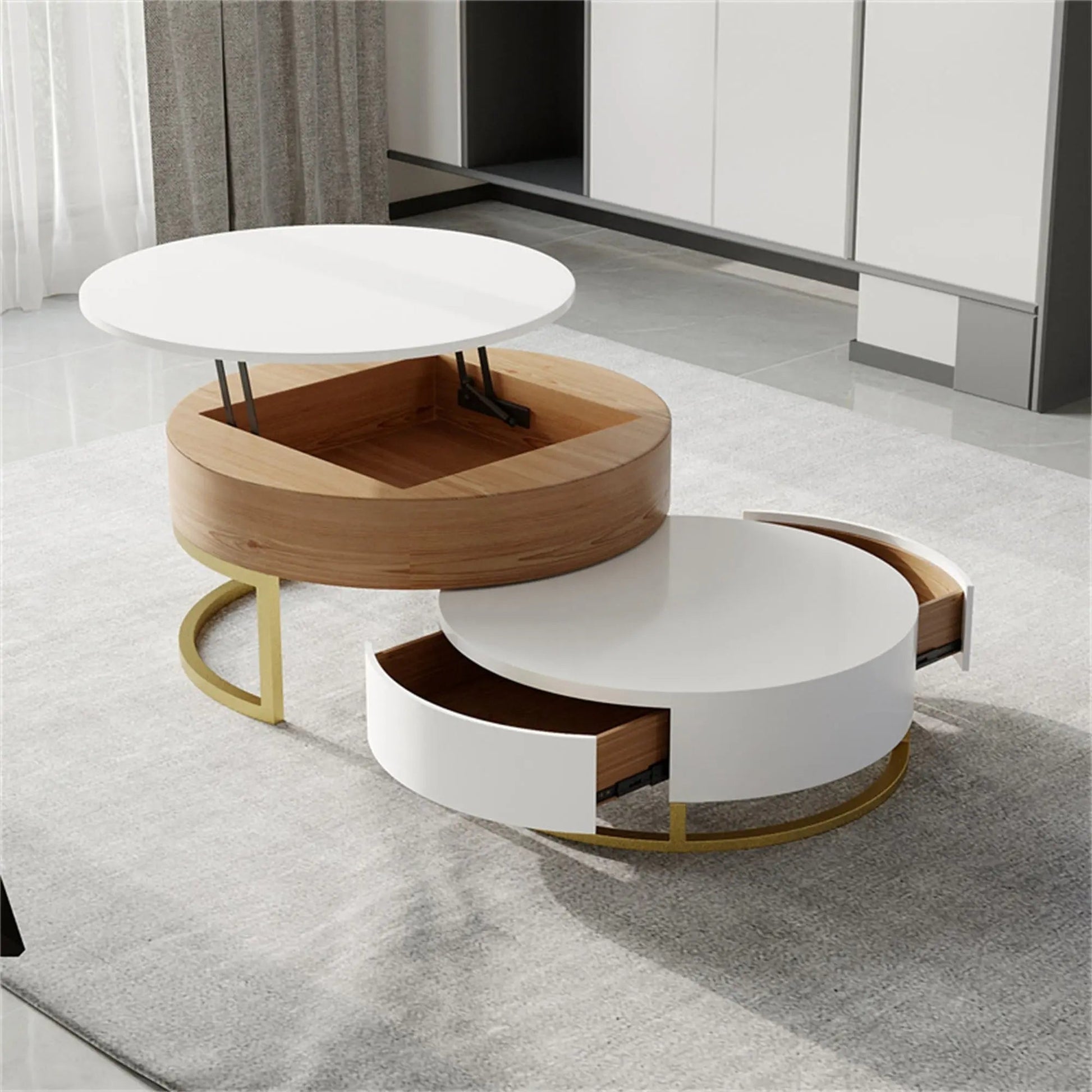 Margot Coffee Table with Rotatable Drawers - Urban Ashram