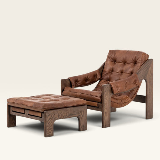Halston Chair With Ottoman