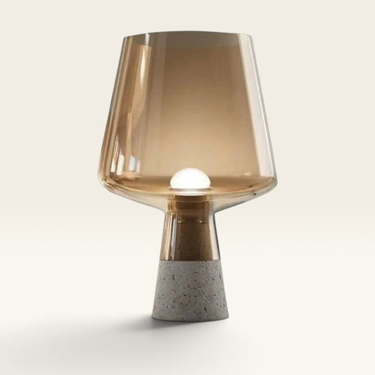 Delphi Stone And Smoked Glass Scandinavian Desk Lamp