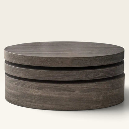 Lenox Oval mod Rotating Wood Coffee Table