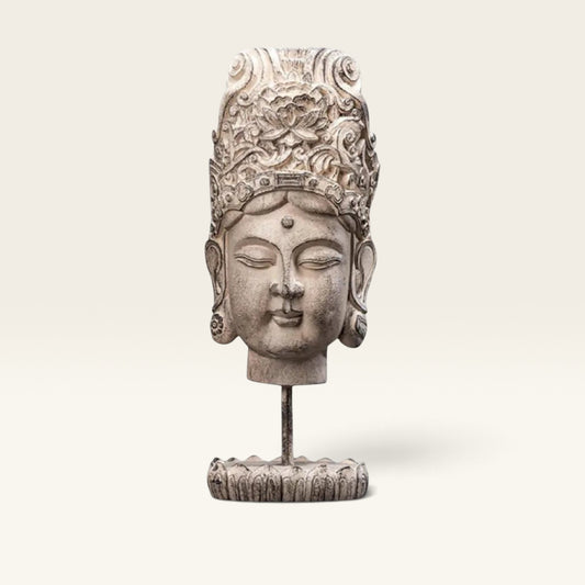 Enlightened Bodhisattva Head Statue