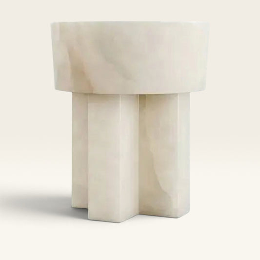 Constantine White Onyx Side Table