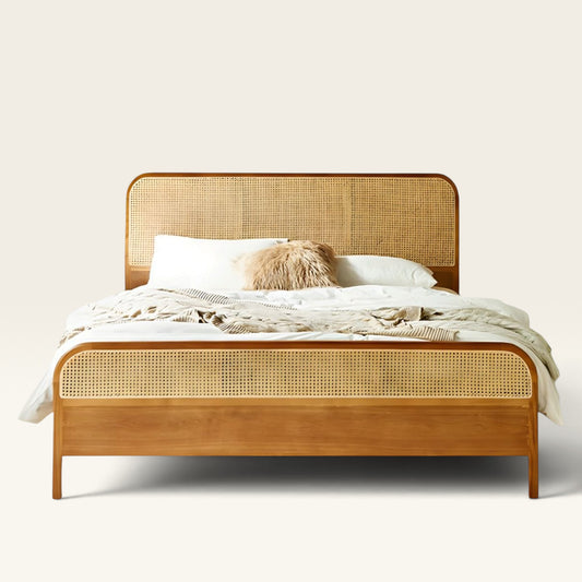 Tula Wooden Rattan Bed