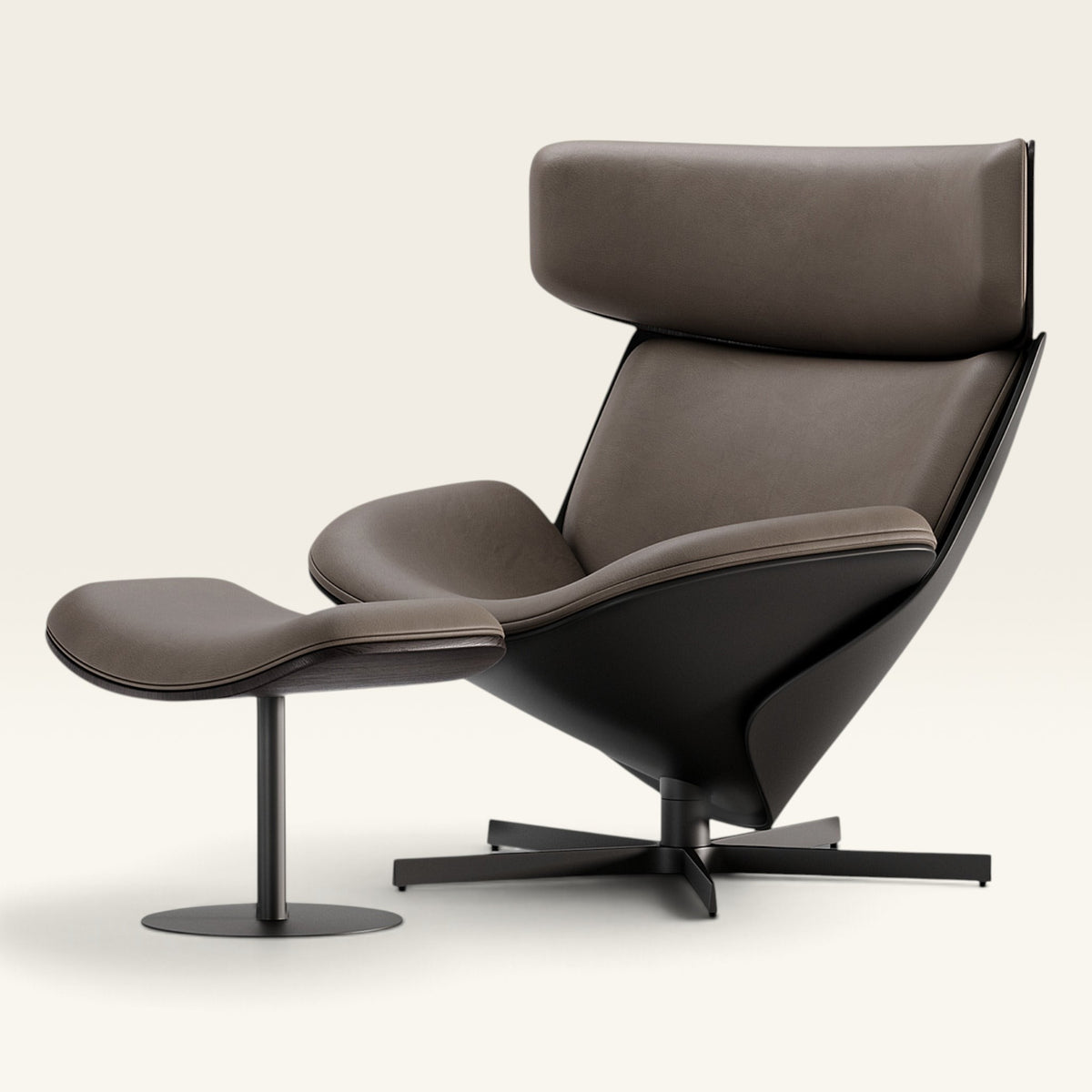 Ferraro Contour Swivel Lounge Chair & Ottoman