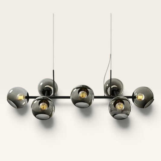 Essence 8 Glass Globe Modern Linear Chandelier
