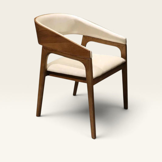 Solid Armrest Walnut Wood Mid Century Modern Dining Chair