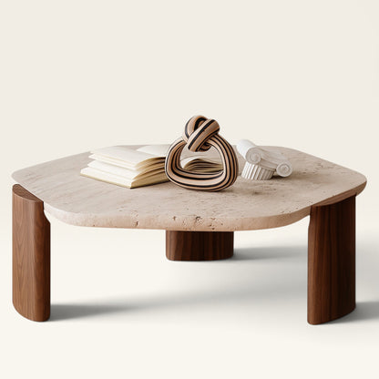 Delphi Travertine Low Nordic Coffee Table
