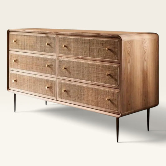 Merrilliz 6 Drawer Nordic Rattan Storage Chest
