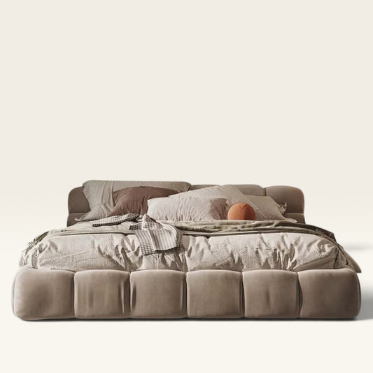 Modern Tufty Zen Bed — Performance Velvet