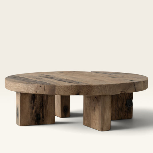Noble Rustic Oak Wood Coffee Table