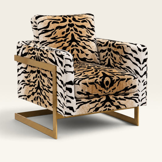 Tiger Velvet Luxury Lounge Chair