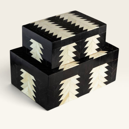 Bone and Horn Venota Boxes - Set of 2