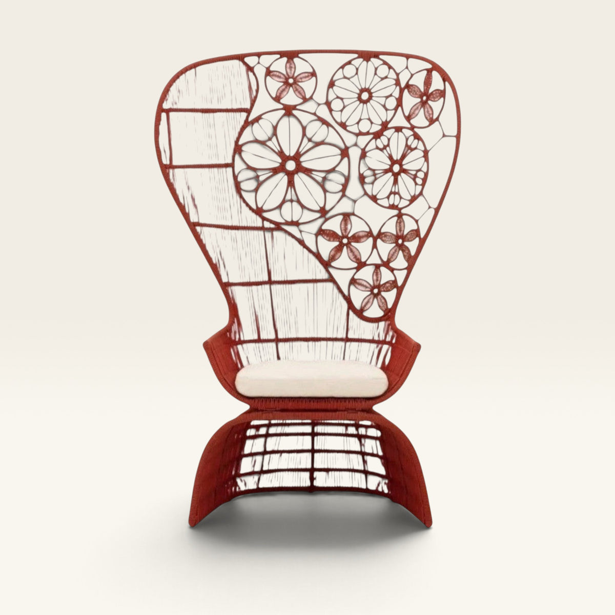 Genevieve Floral Woven High-Back Chair
