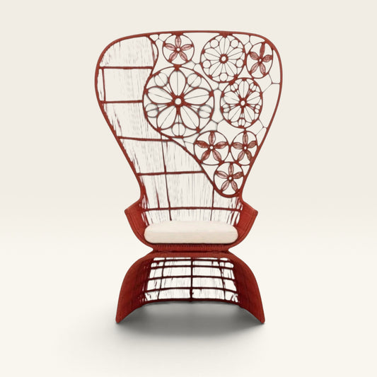 Genevieve Floral Woven High-Back Chair