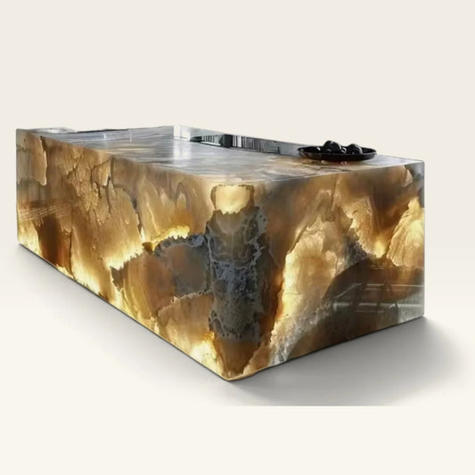 Backlit Onyx Kitchen Island – Custom LED Stone Countertop