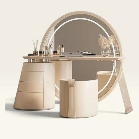 Modern Makeup Table with Lighted Mirror