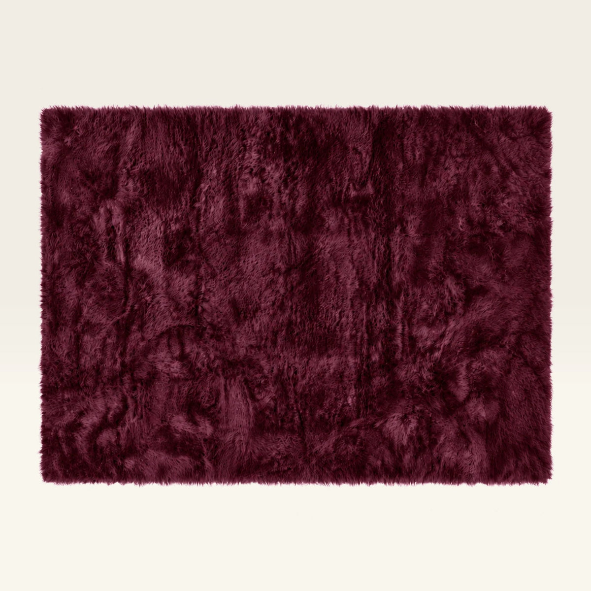 Burgundy Sheepskin Rug 14 × 11 ft